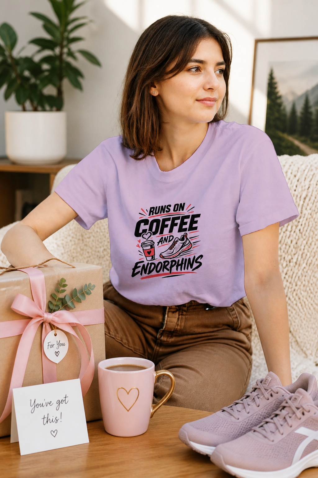 Funny Runner Gift Idea: Coffee & Endorphins Shirt for Her